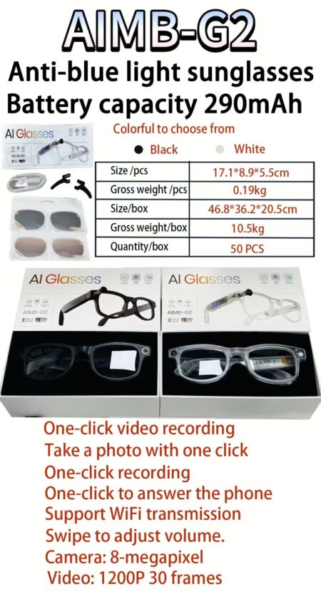 AIMB-G1 Smart Eyeglasses: Capture, Translate, and Listen in Style